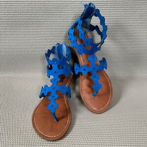 Carlos Santana Deep Blue Gladiator Zip Up Sandals. Women’s US 7